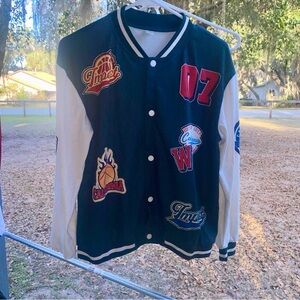 SHEIN Preppy Blue and White light weight jacket size 13-14 Y